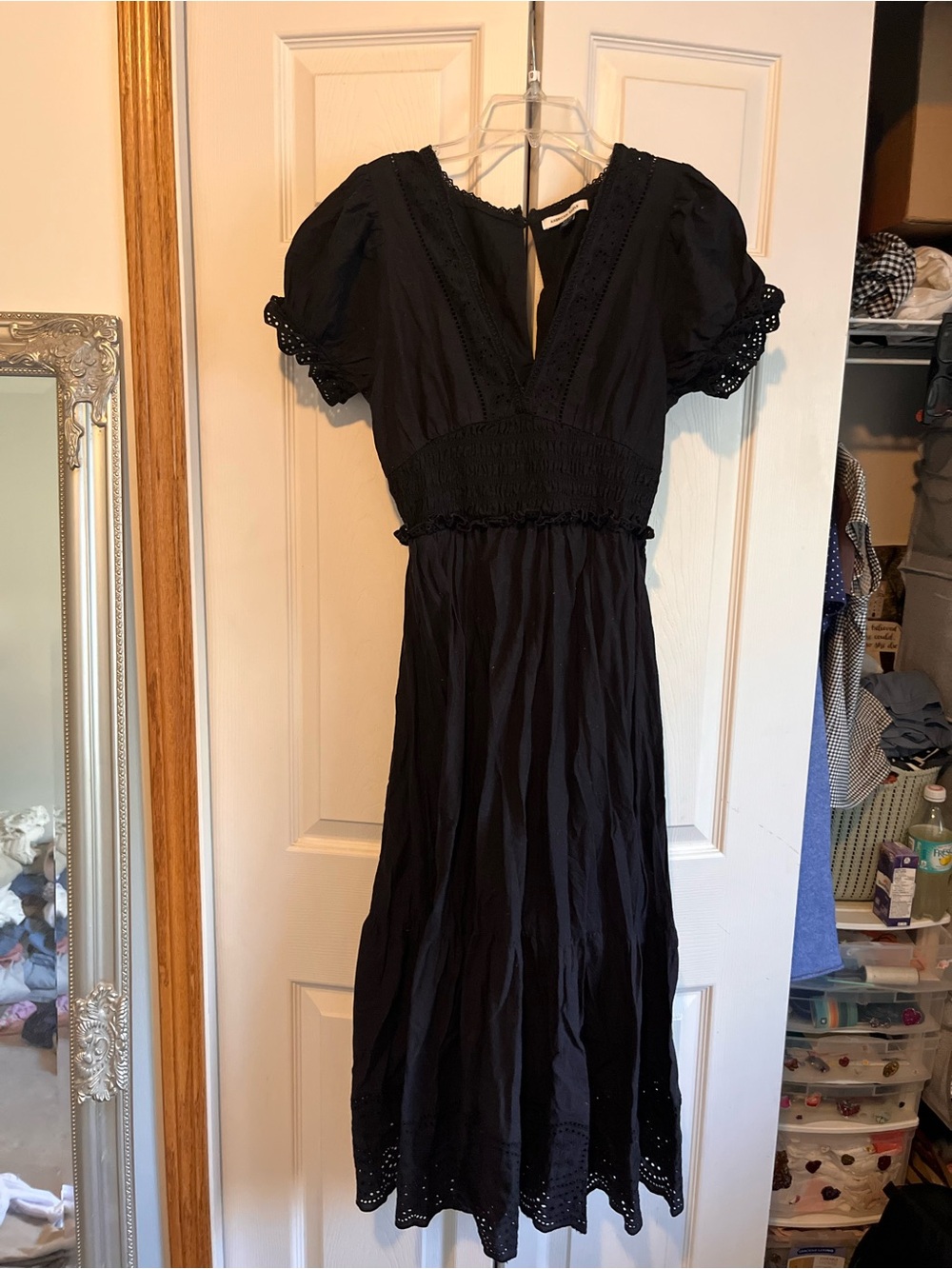 Black Americans eagle midi dress